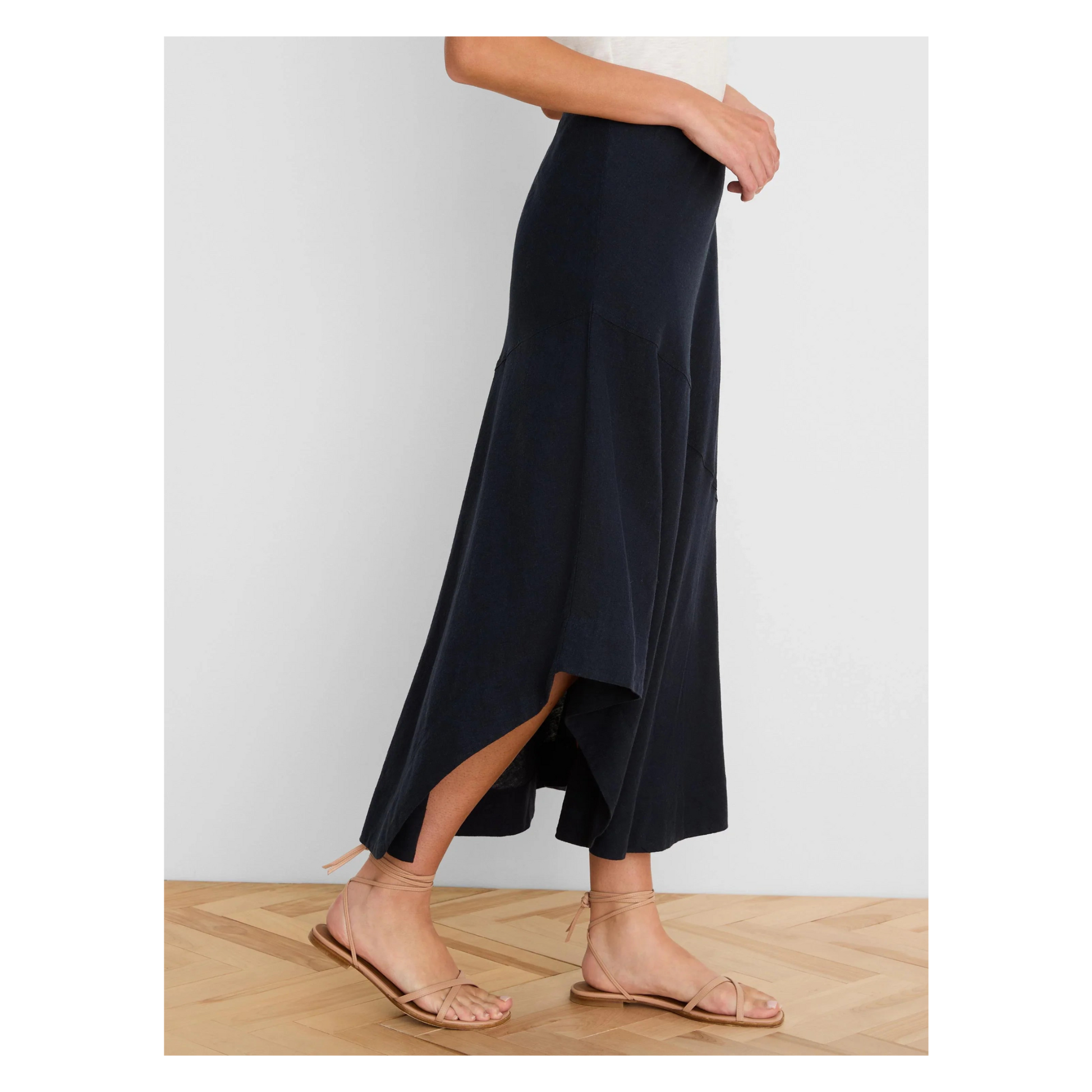 Long Engagement Rumba Linen Skirt - Dark Indigo