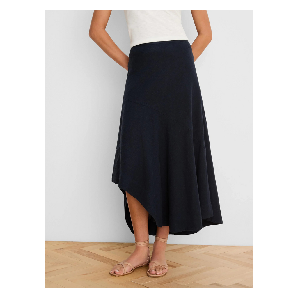 Long Engagement Rumba Linen Skirt - Dark Indigo