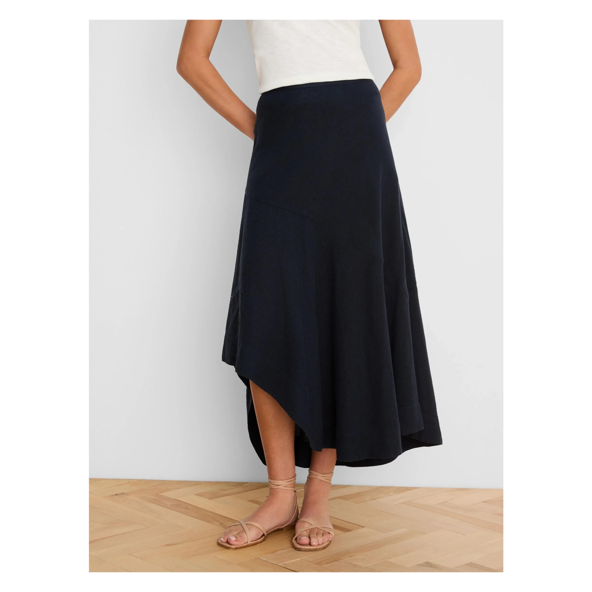 Long Engagement Rumba Linen Skirt - Dark Indigo