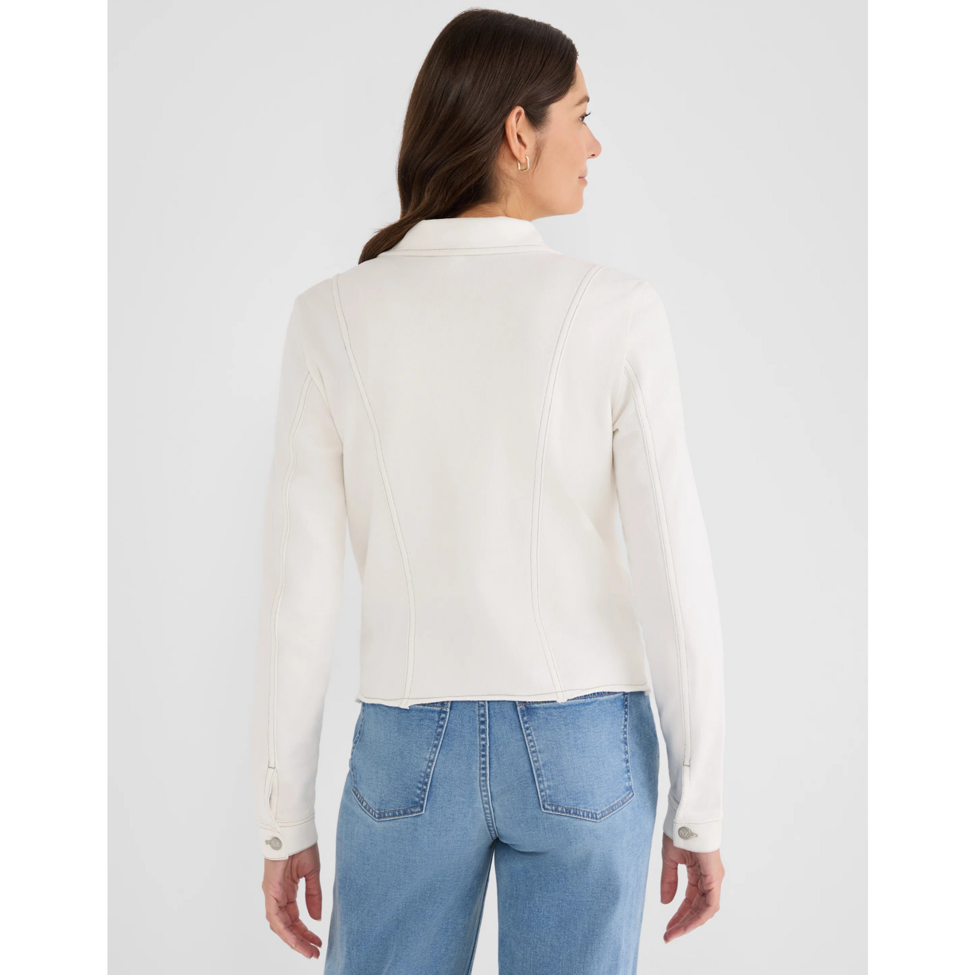 Denim Look Jacket - Paper White