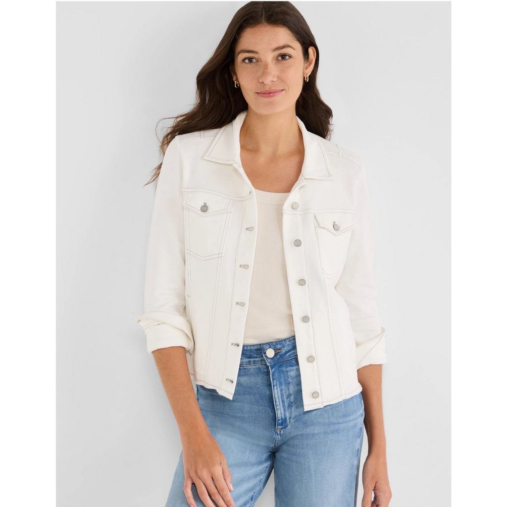 Denim Look Jacket - Paper White