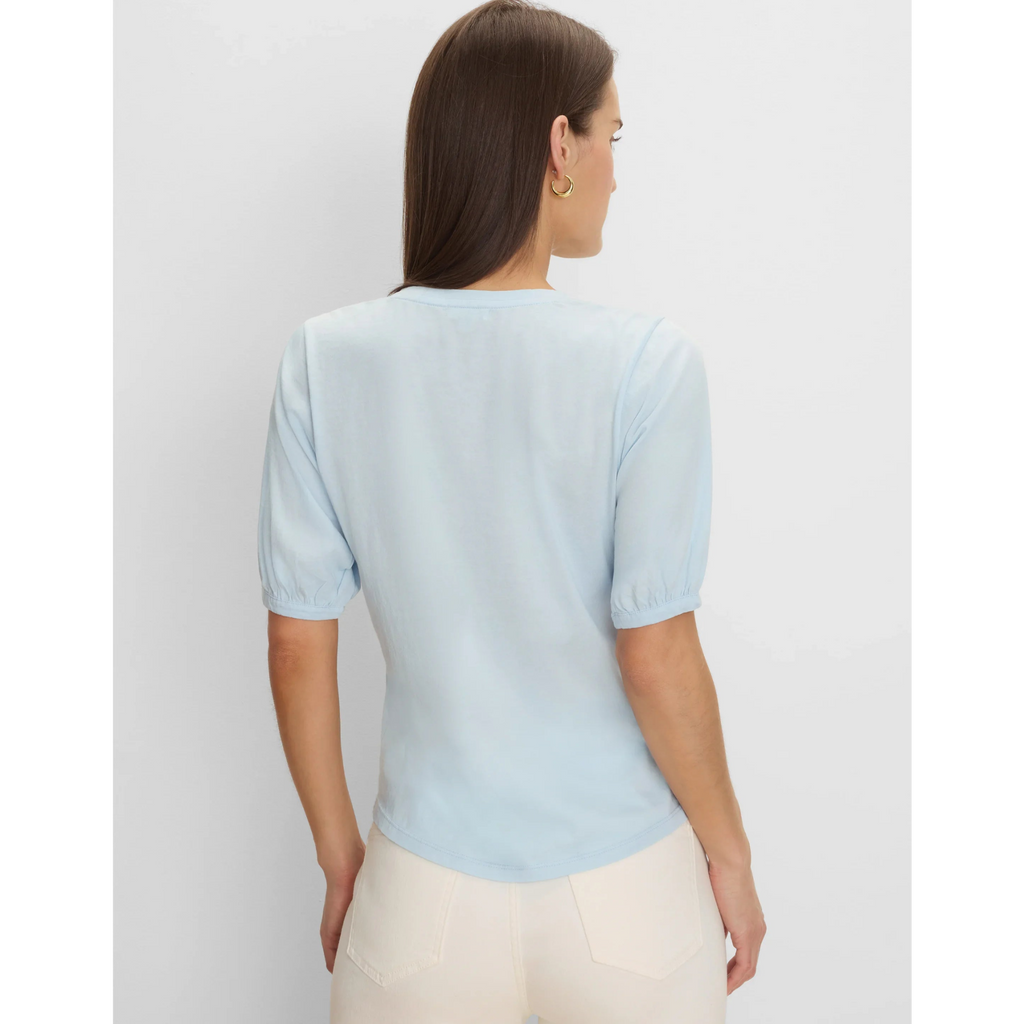 Elbow Sleeve V-Neck Tee - Crystal