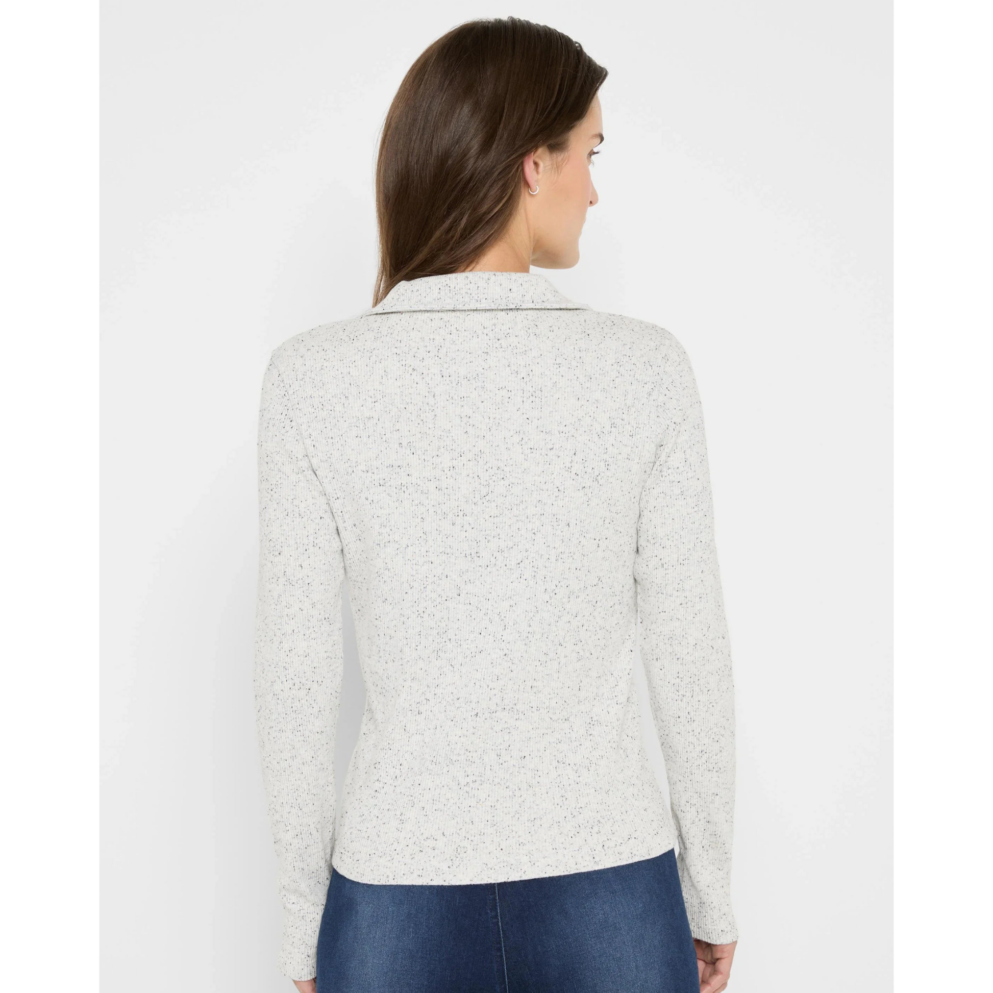 Rib Long Sleeve Polo - Reflection