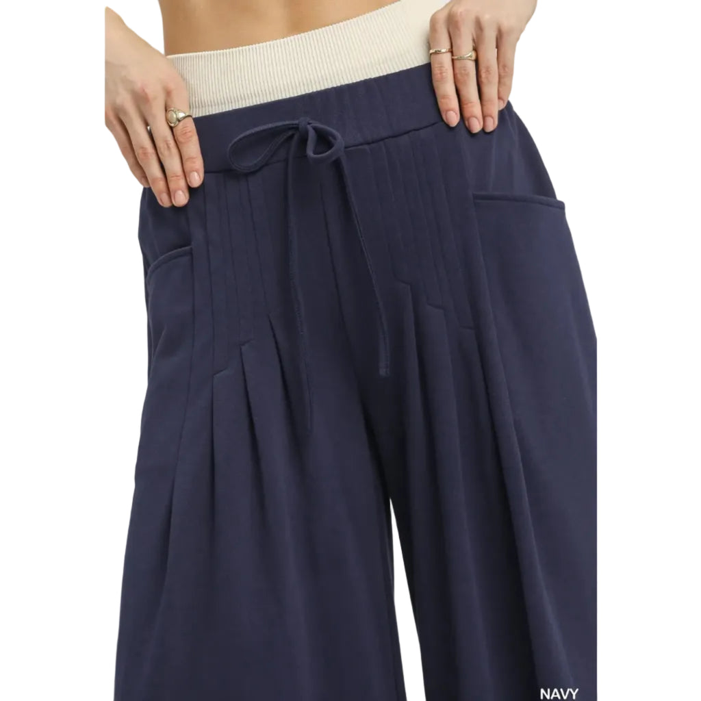French Terry Wide Leg - Navy