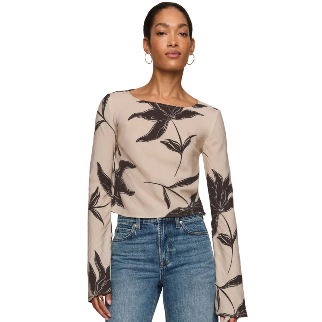 Nia Clem Floral Top - Soft Ecru