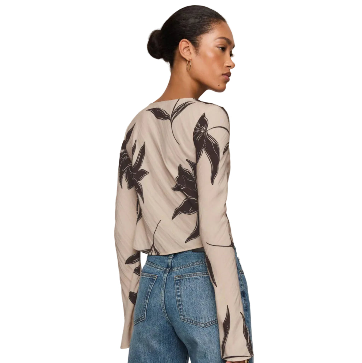 Nia Clem Floral Top - Soft Ecru