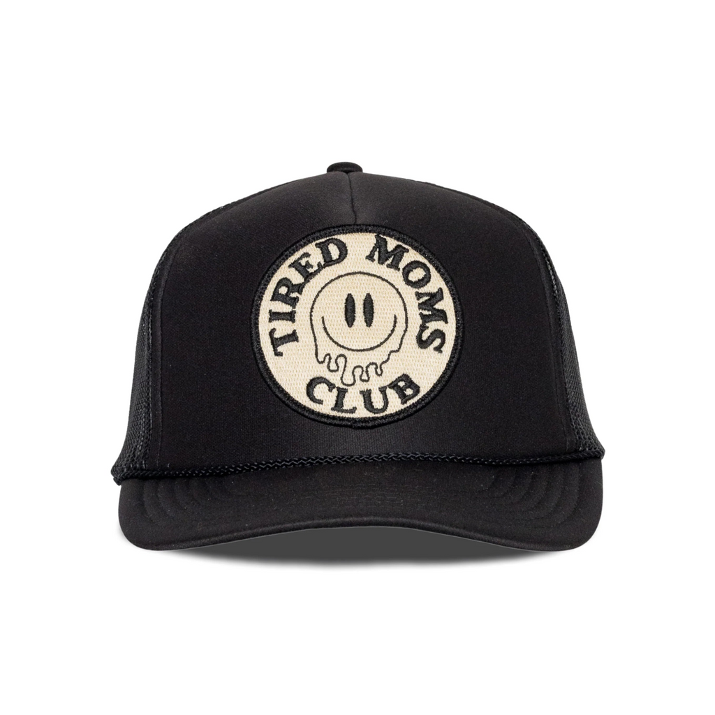 Tired Moms Club Trucker Hat in Black
