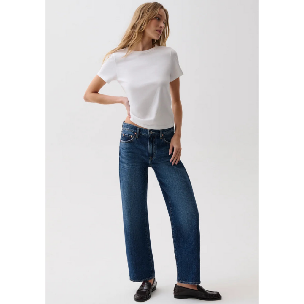 Lexi Mid Rise Bowed Straight - Moonwave