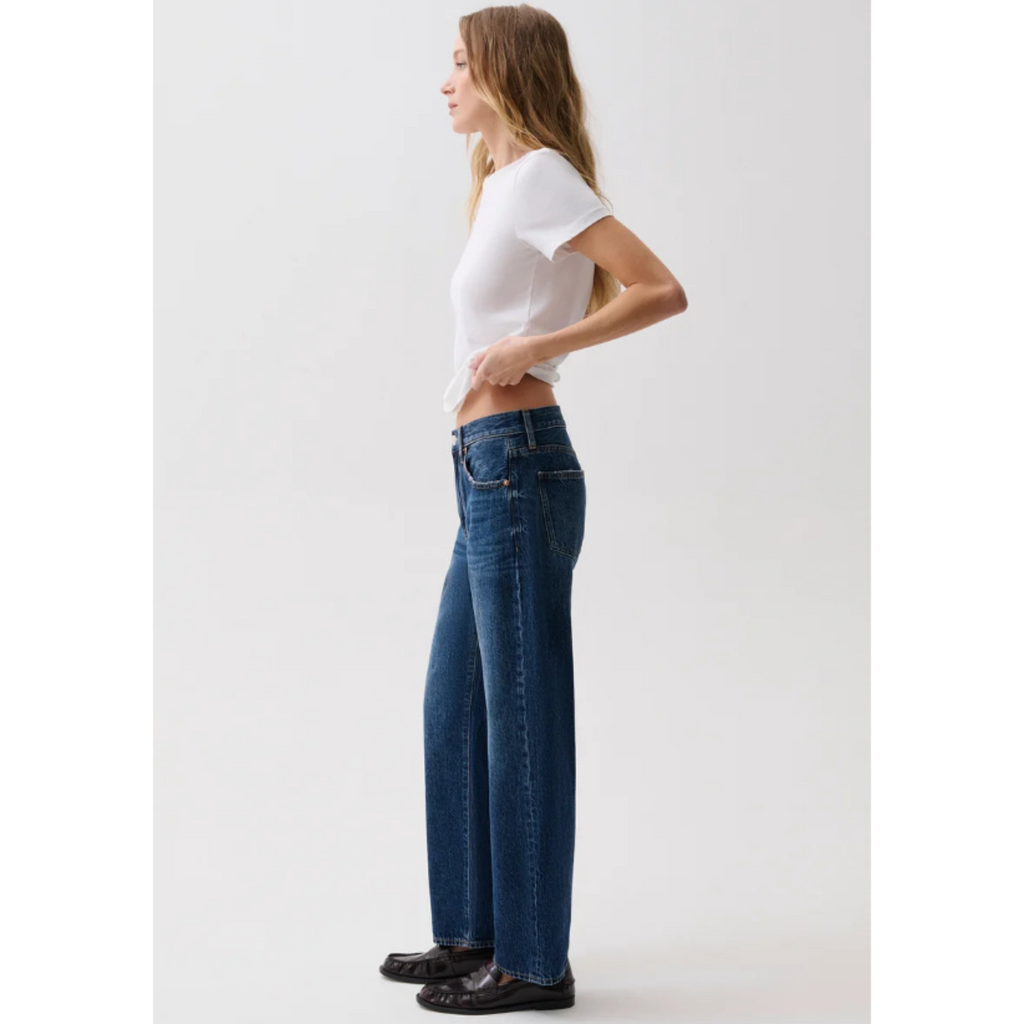 Lexi Mid Rise Bowed Straight - Moonwave