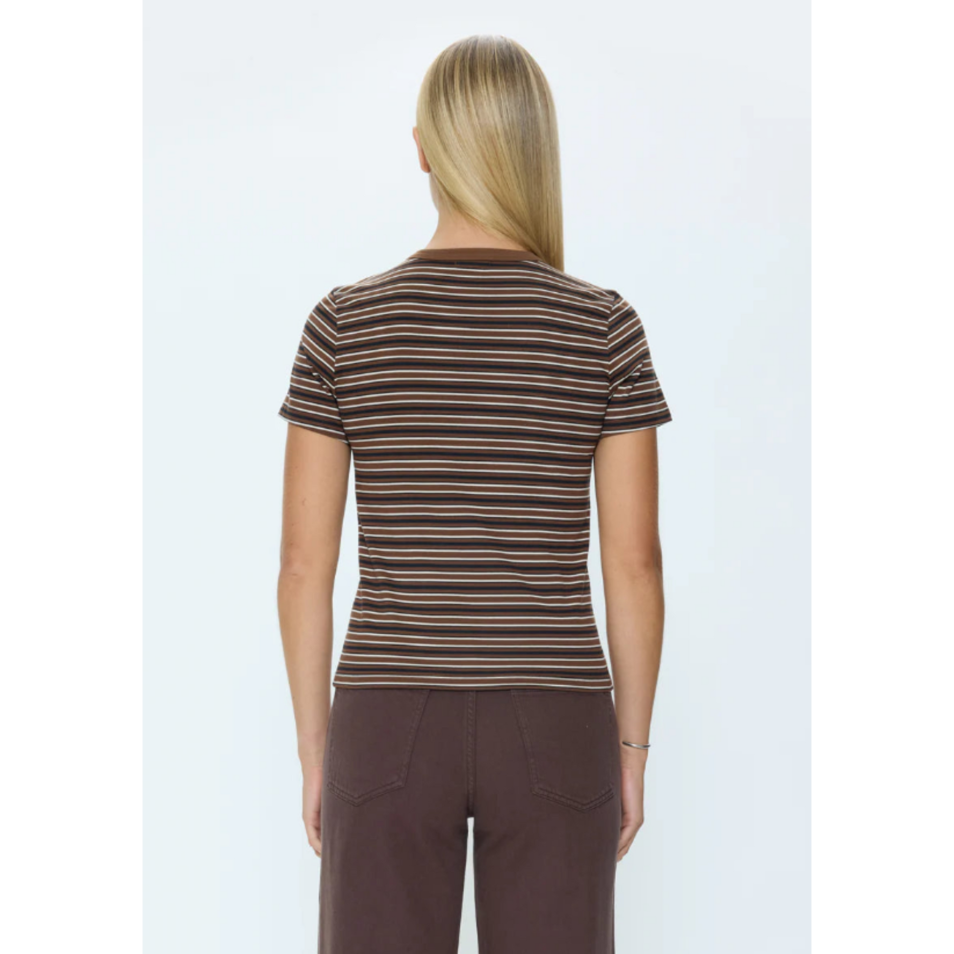 Alba Short Sleeve T - Brown Stripe