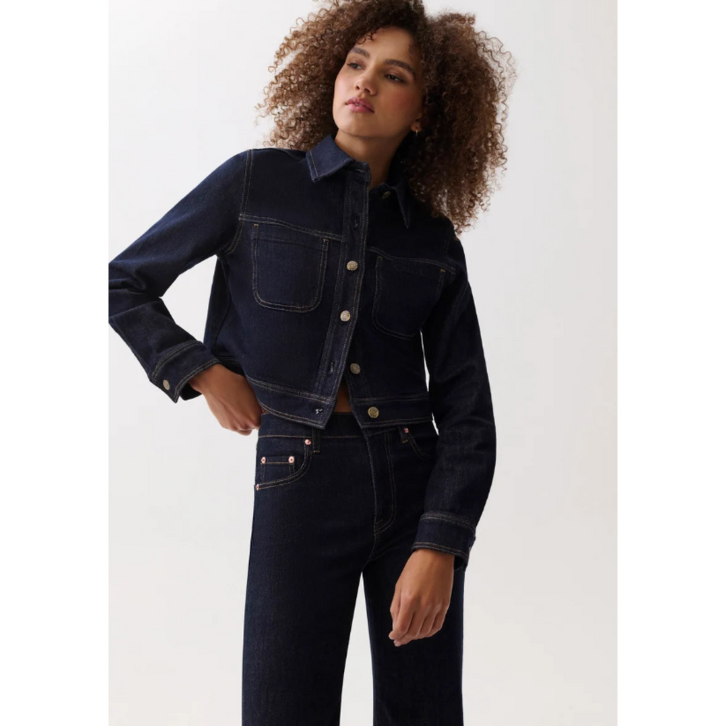Leonie Cropped Denim Jacket - Nightfall