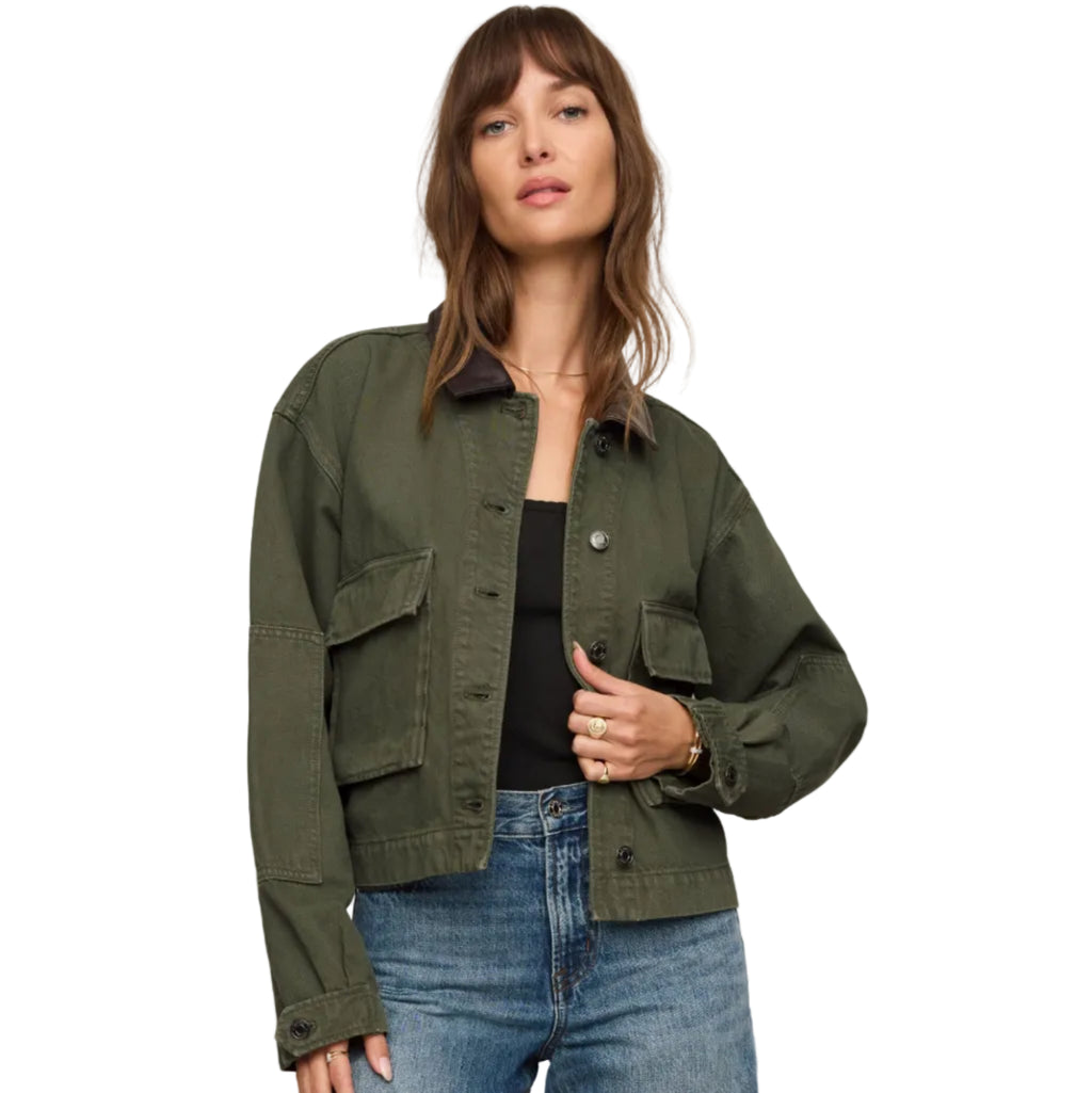 Rey Cropped Chore Jacket - Dusk Sage