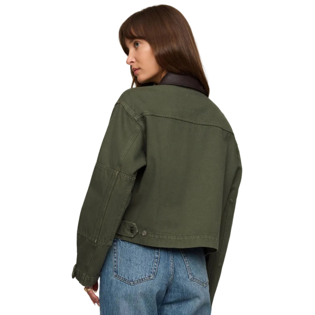 Rey Cropped Chore Jacket - Dusk Sage