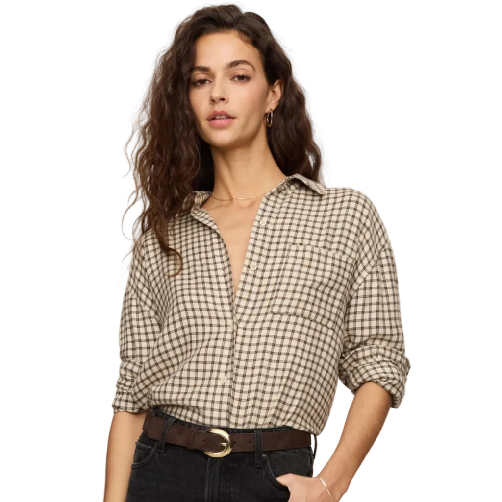 River Plaid Button Up - Dark Chocolate