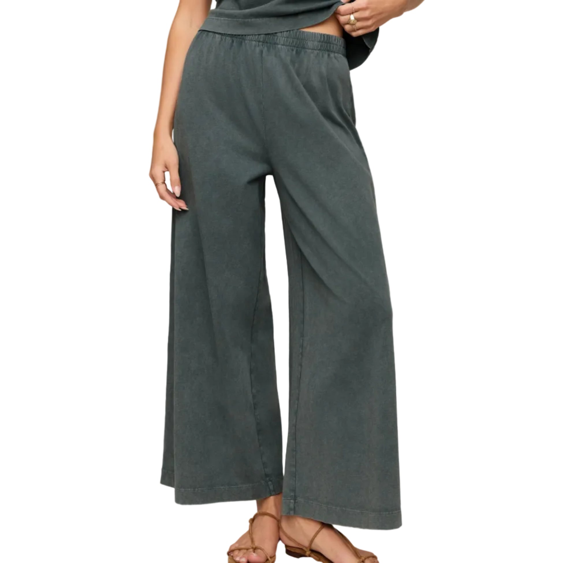 Scout Jersey Crop Flare Pant - Emerald Cove