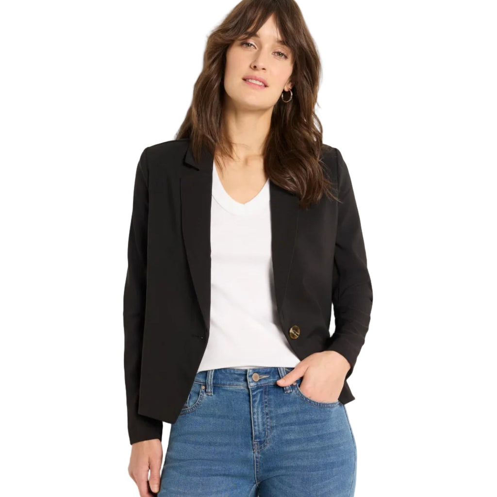 Sleek Stretch Blazer - Black Onyx