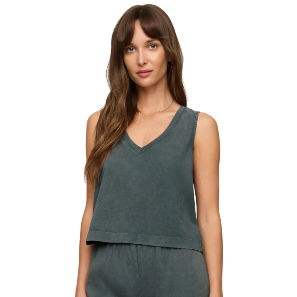 Sloane V-Neck Top - Emerald Cove