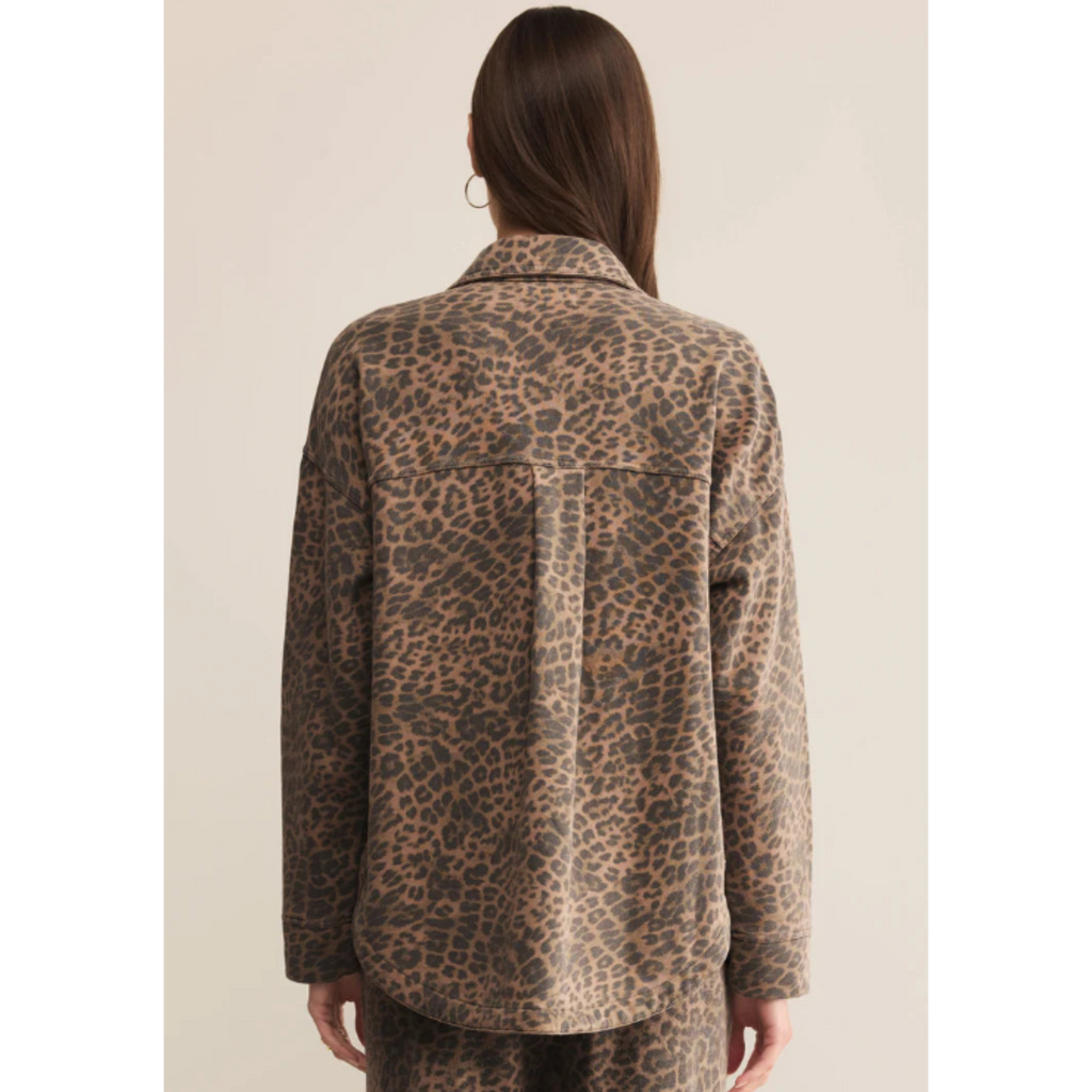 All Day Knit Denim Jacket - Leopard