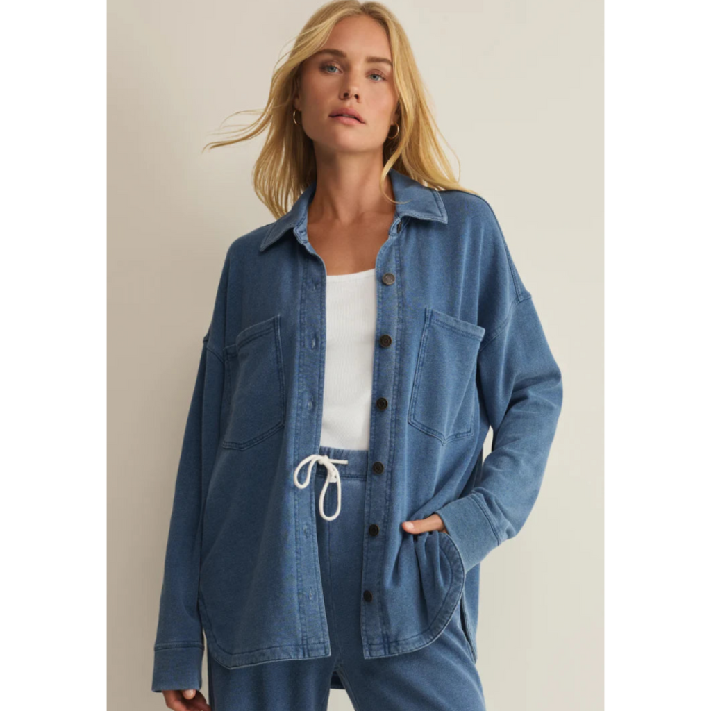 All Day Knit Den Jacket Calypso Blue Indigo