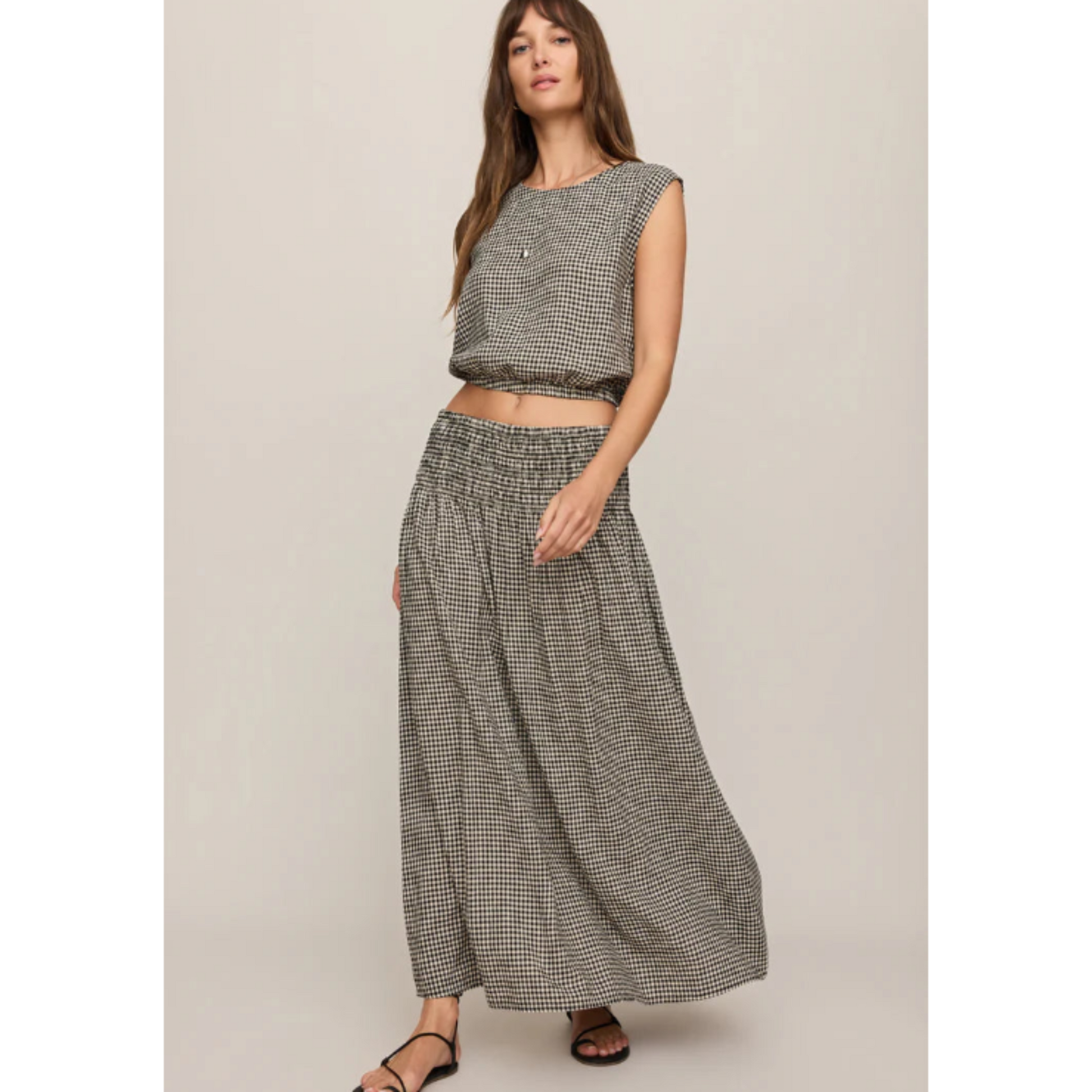 Brooke Gingham Skirt - Black