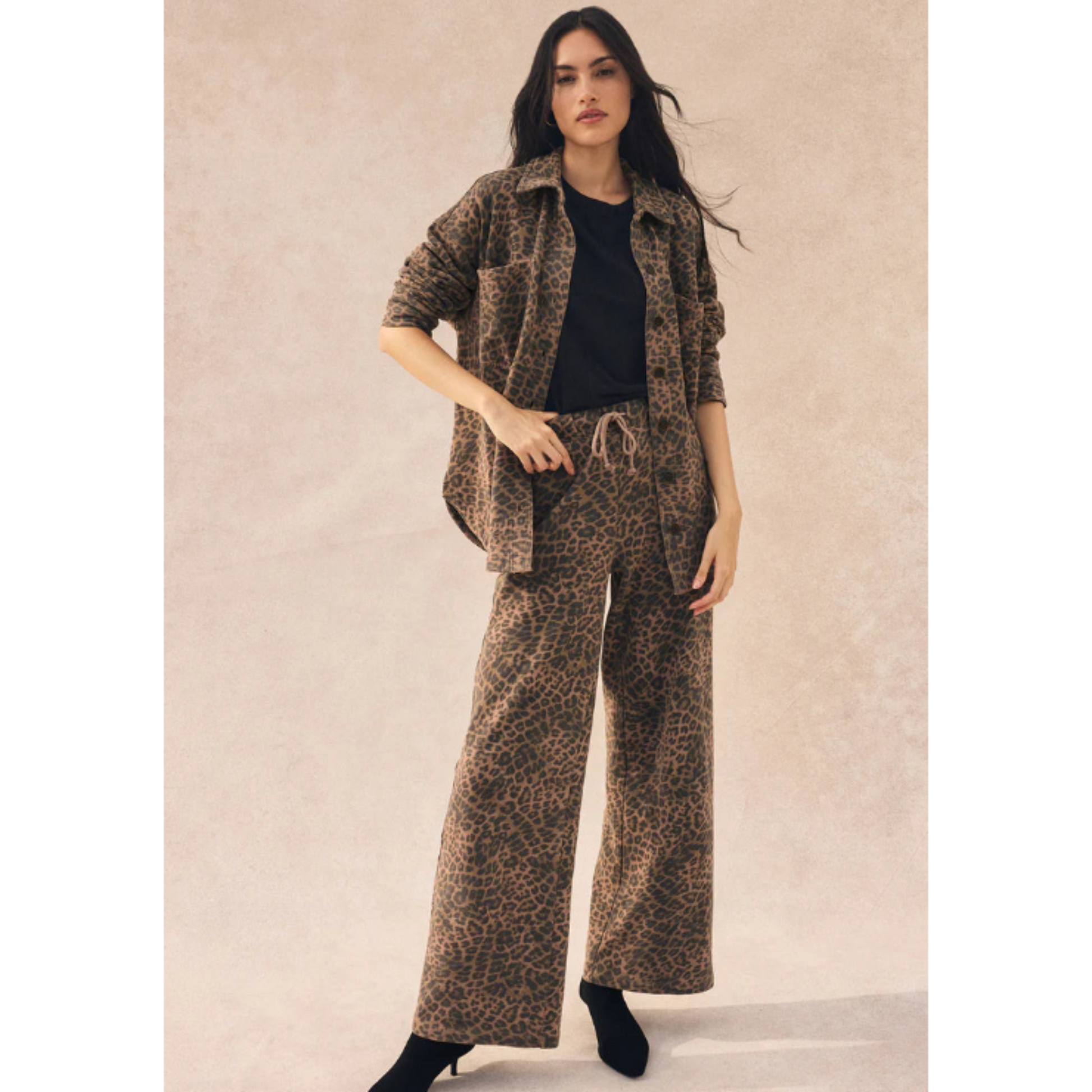 Hunter Knit Denim Pant - Leopard Print