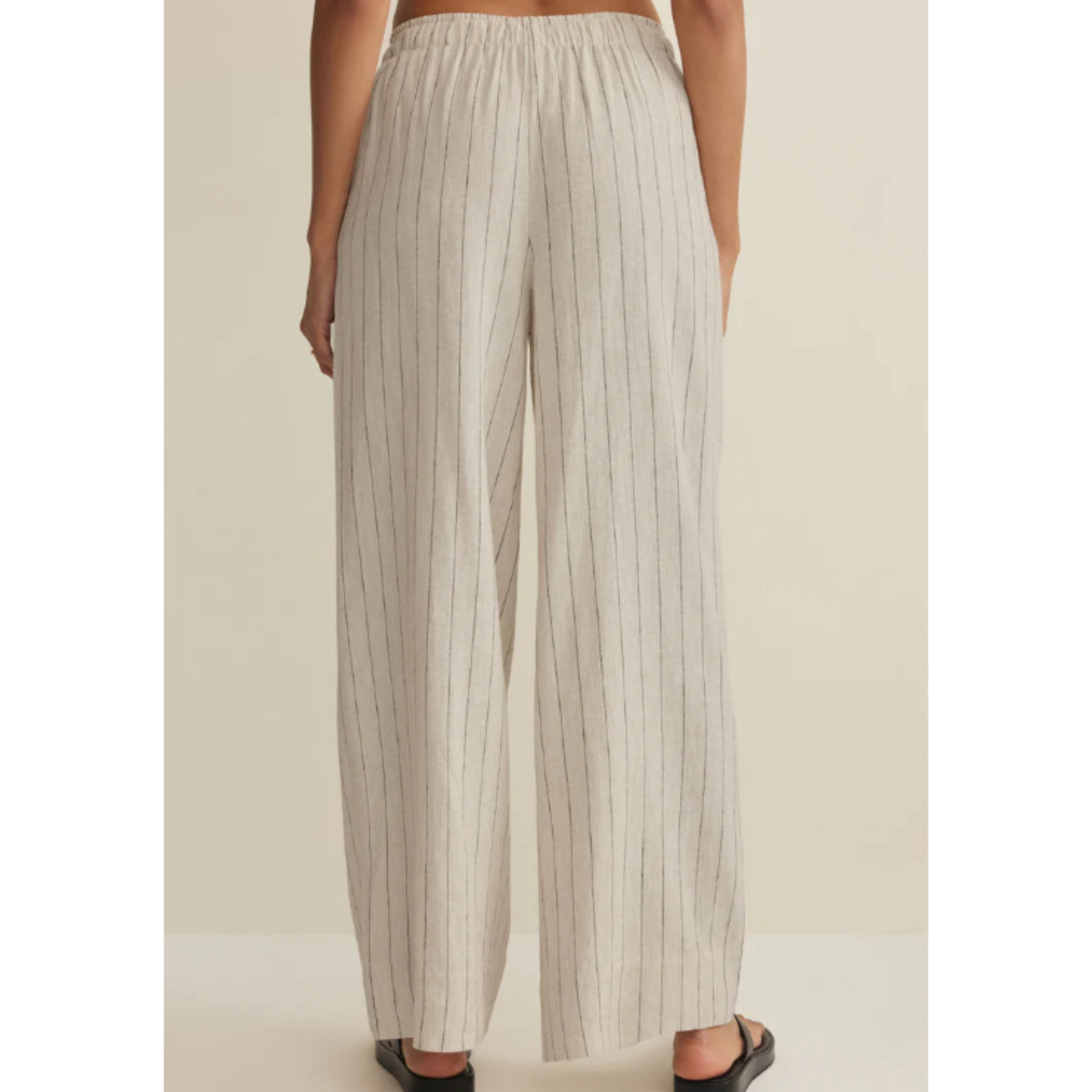 Henri Striped Wide Leg Pant Linen
