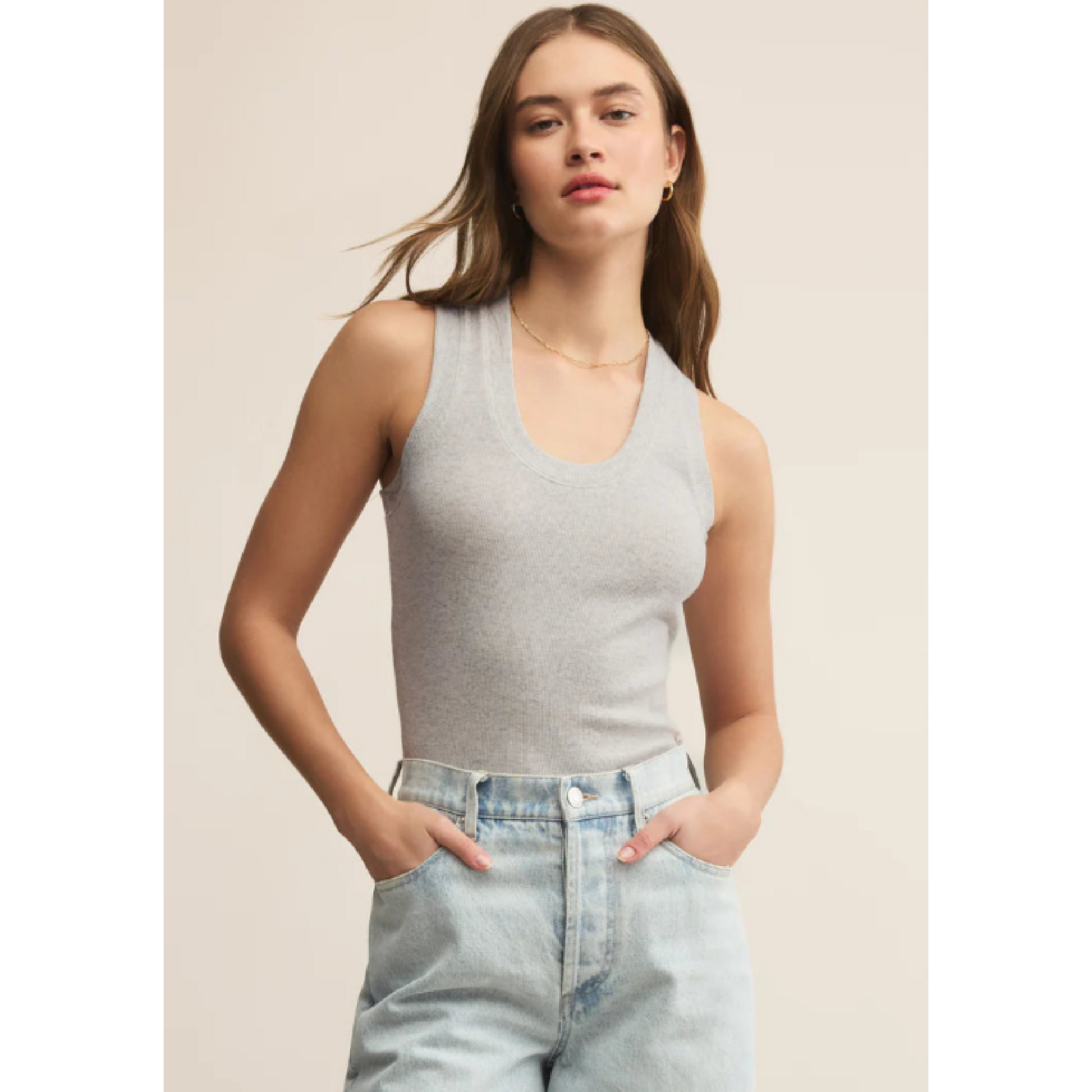 Sirena Rib Tank - Light Heather Grey