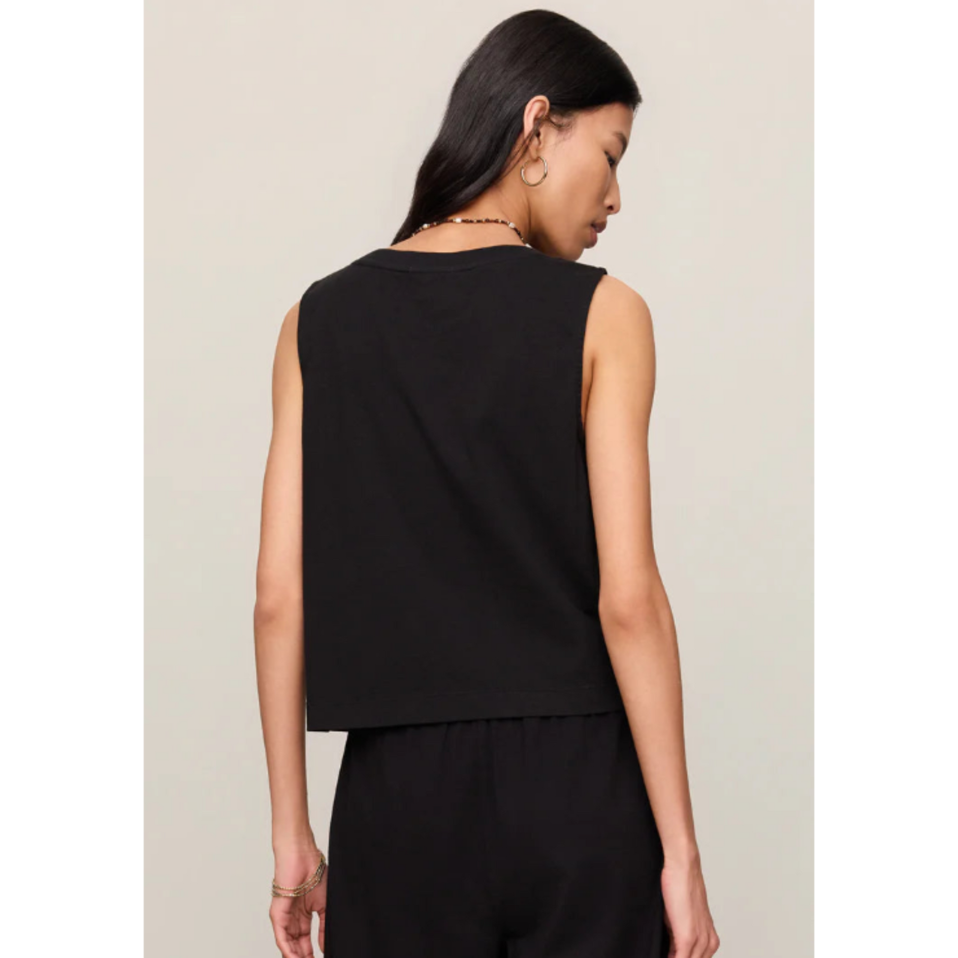 Sloane V-Neck Top - True Black