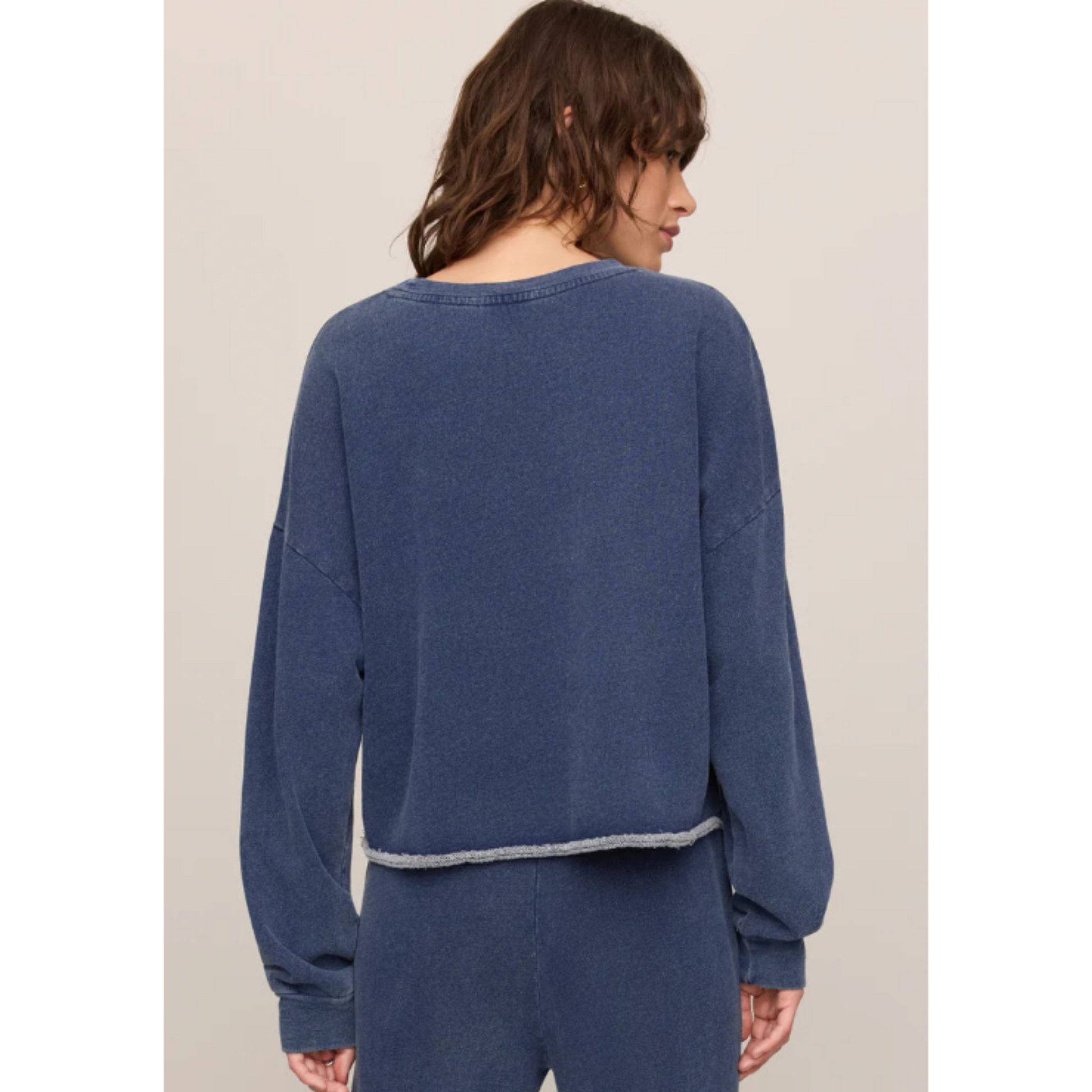 Circuit Knit Denim Sweatshirt - Indigo