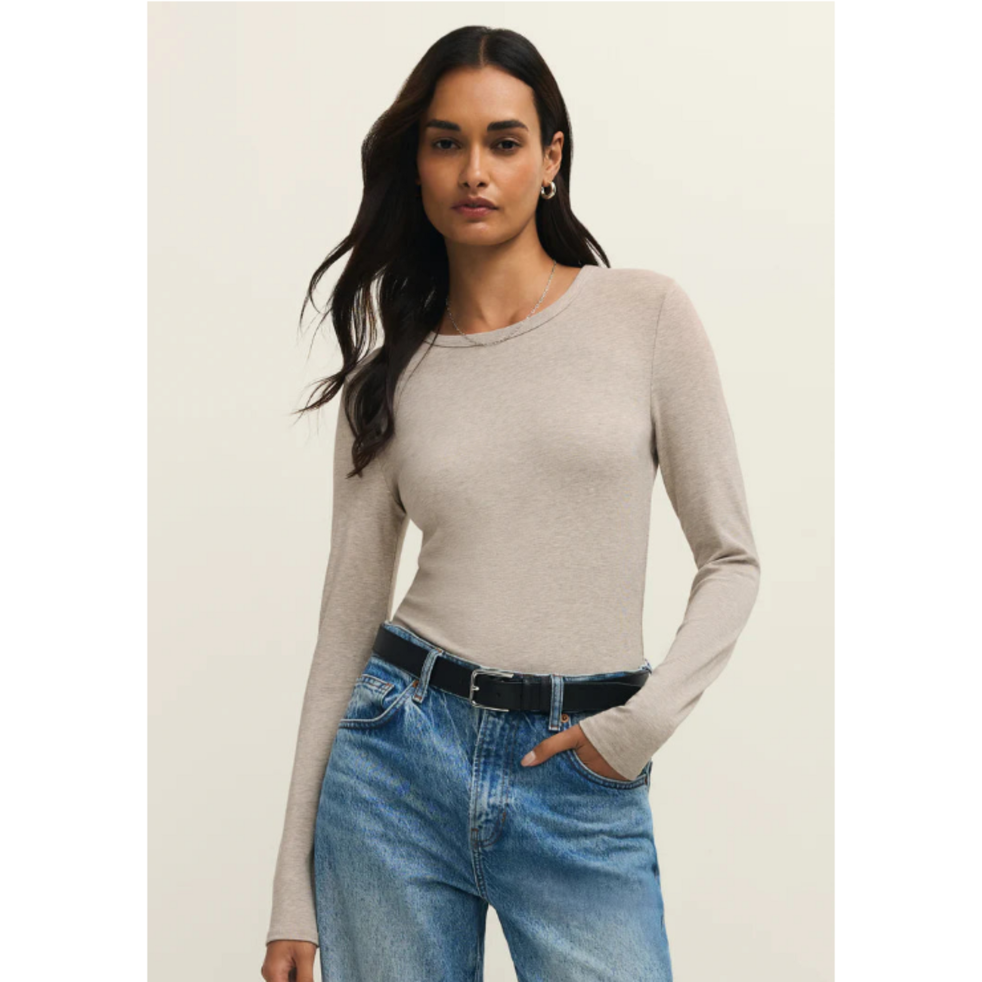 Second Skin Crew LS - Natural Heather