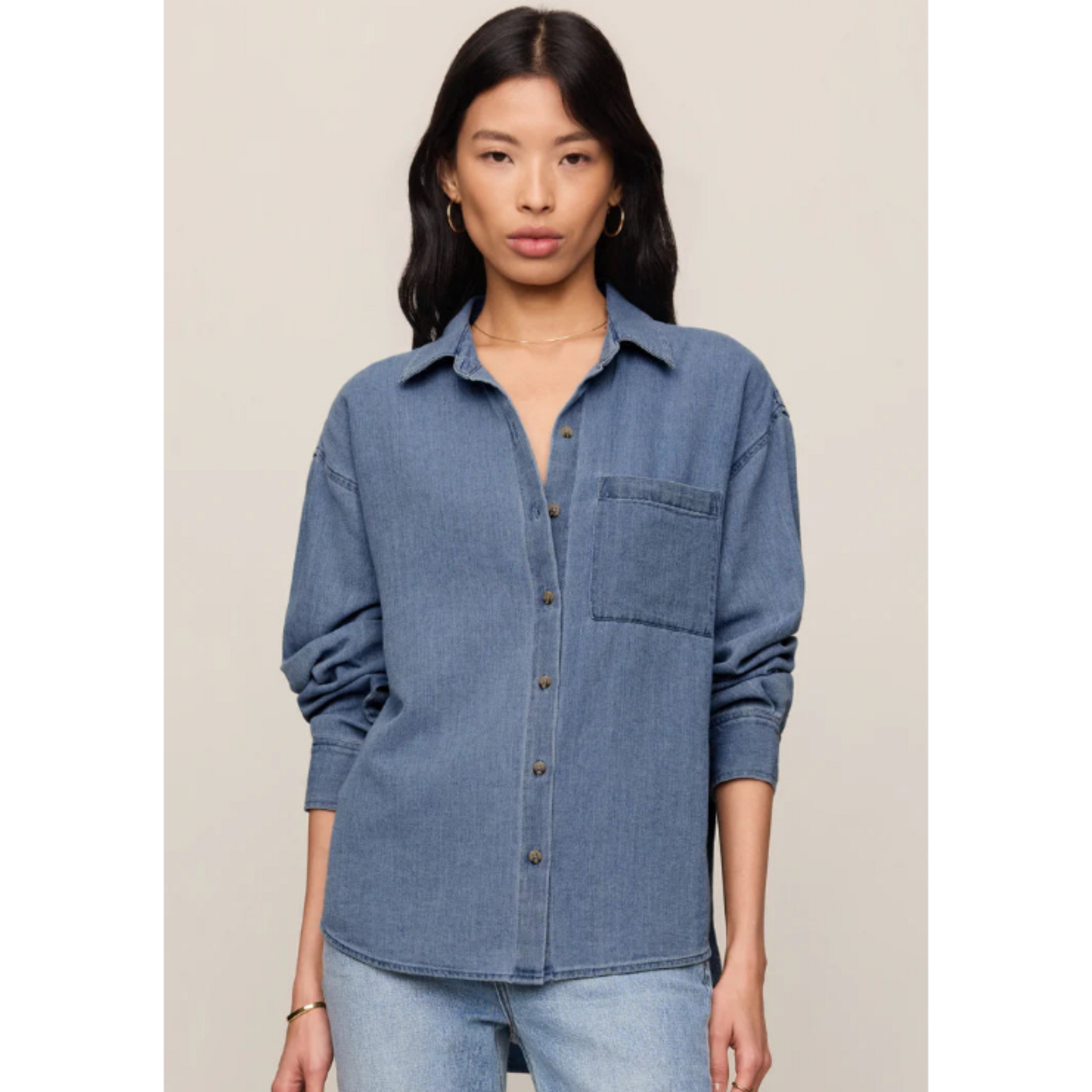 The Perfect Twill Button Up - Classic Indigo