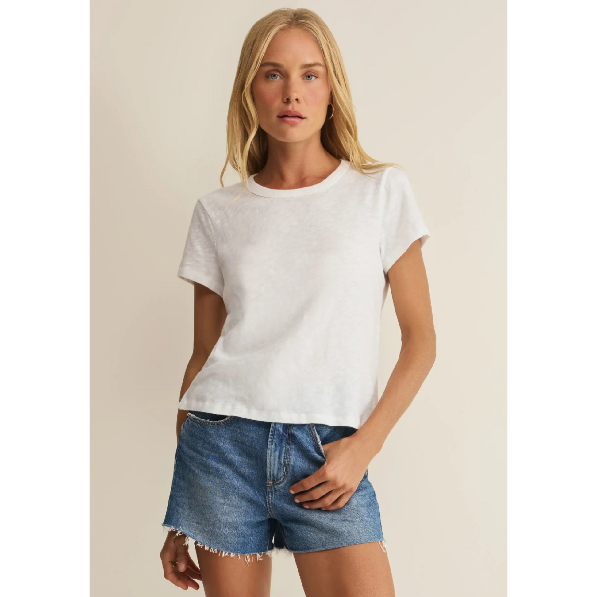 Junie Slub Tee - White