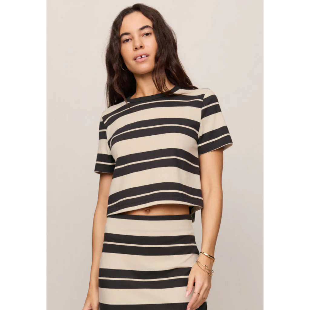 Stellan Striped Tee - Ash Black