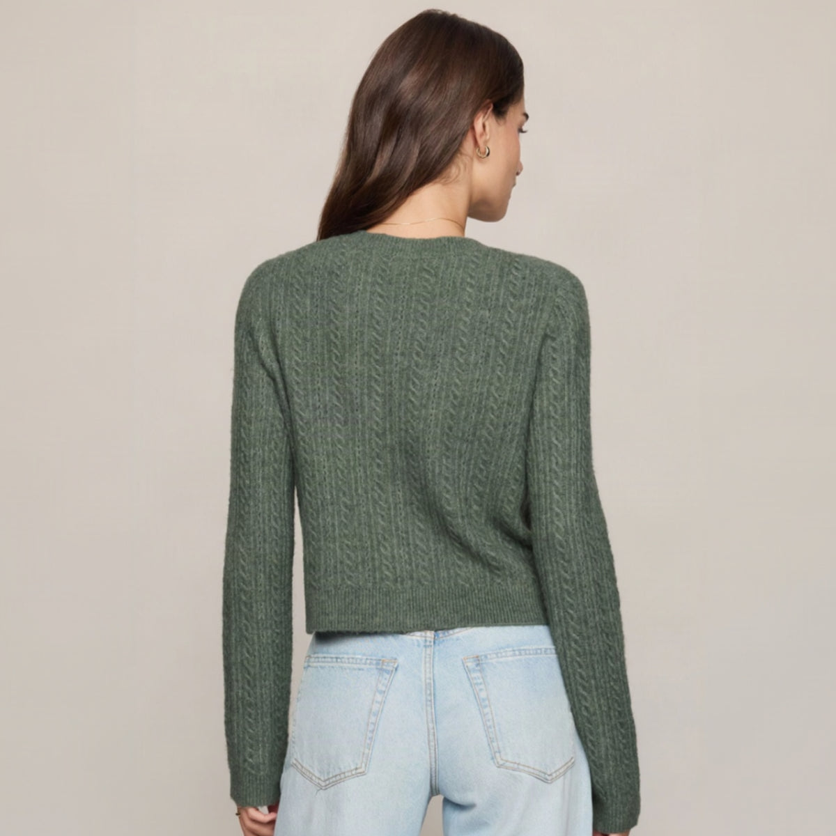 Medina Pointelle Cardigan - Monstera