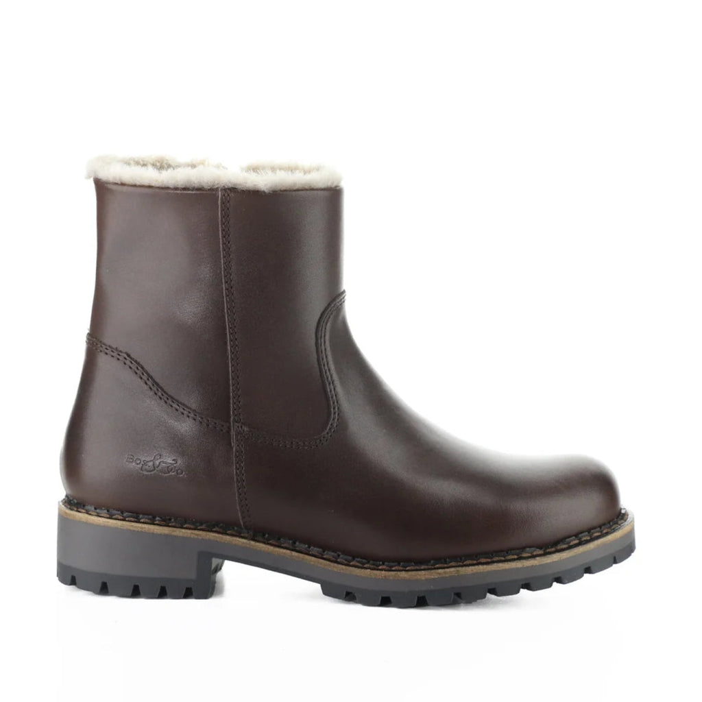 Calib Leather Faux Shearling - Dark Brown
