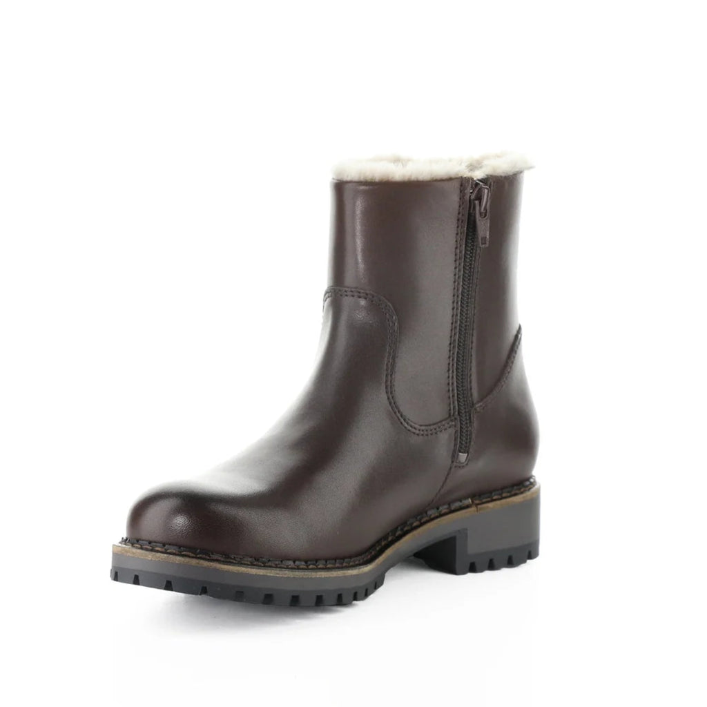 Calib Leather Faux Shearling - Dark Brown