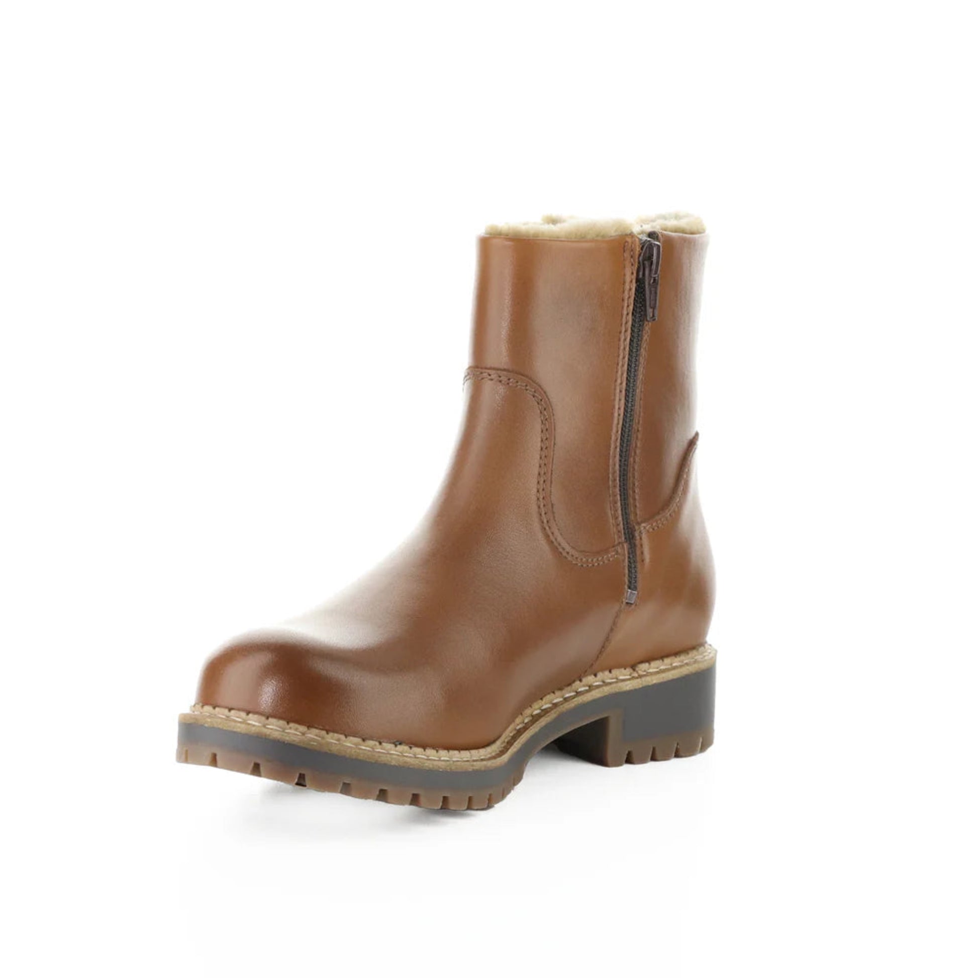 Calib Gognac Leather Faux Shearling