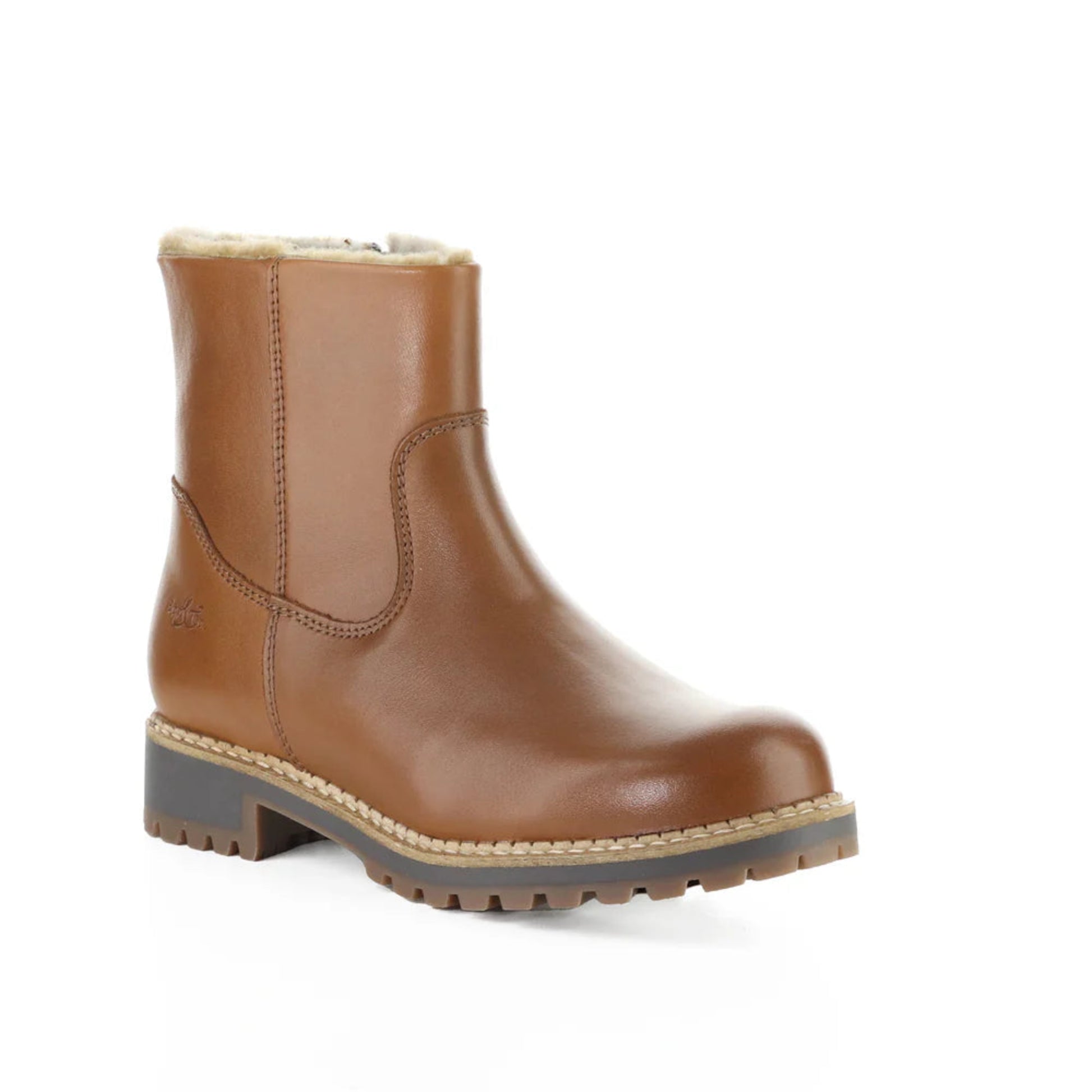Calib Gognac Leather Faux Shearling