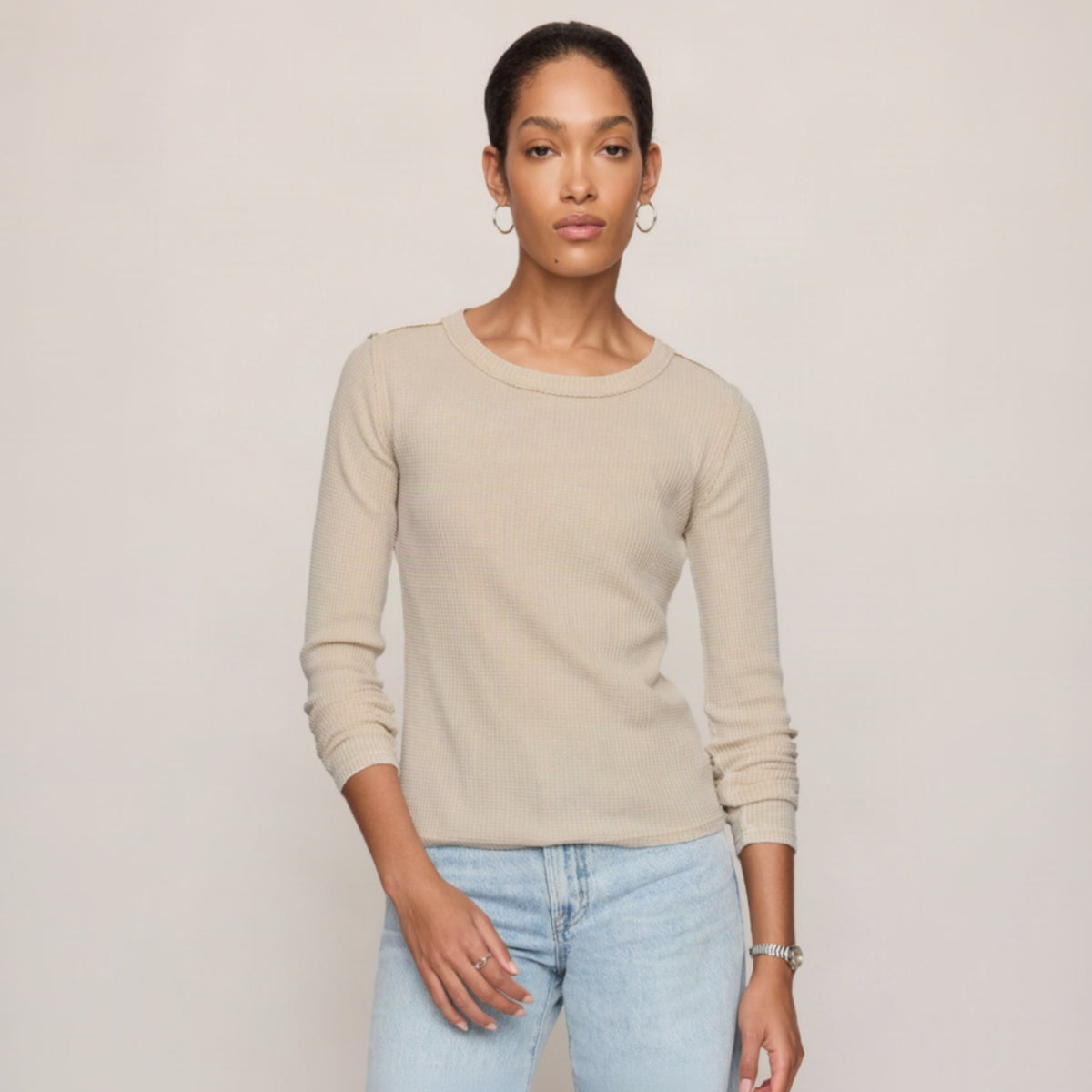 Arlet Mini Thermal Top - Soft Ecru