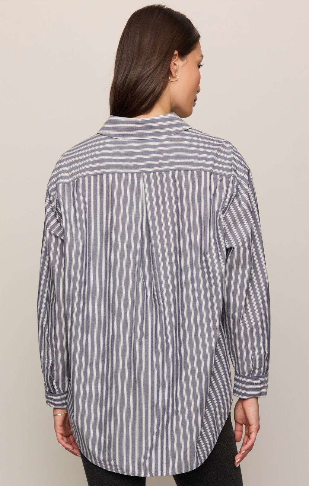 The Gallery Striped Button Up - Oxford Blue