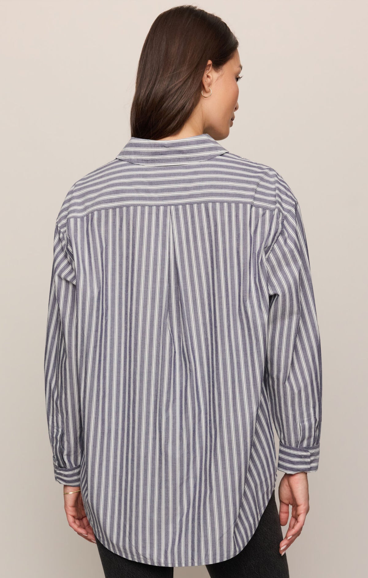 The Gallery Striped Button Up - Oxford Blue