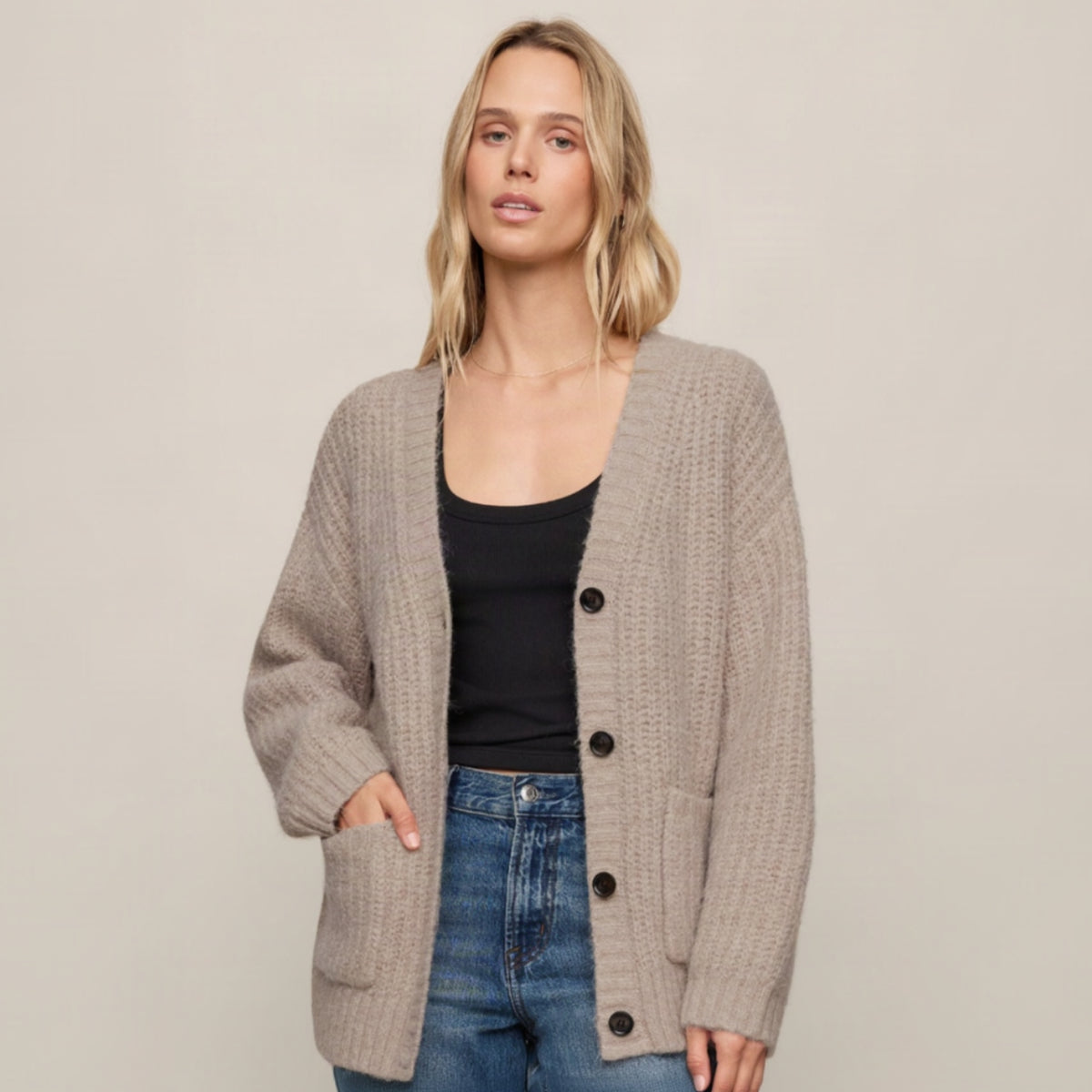 Whitmore Cardigan - Light Khaki