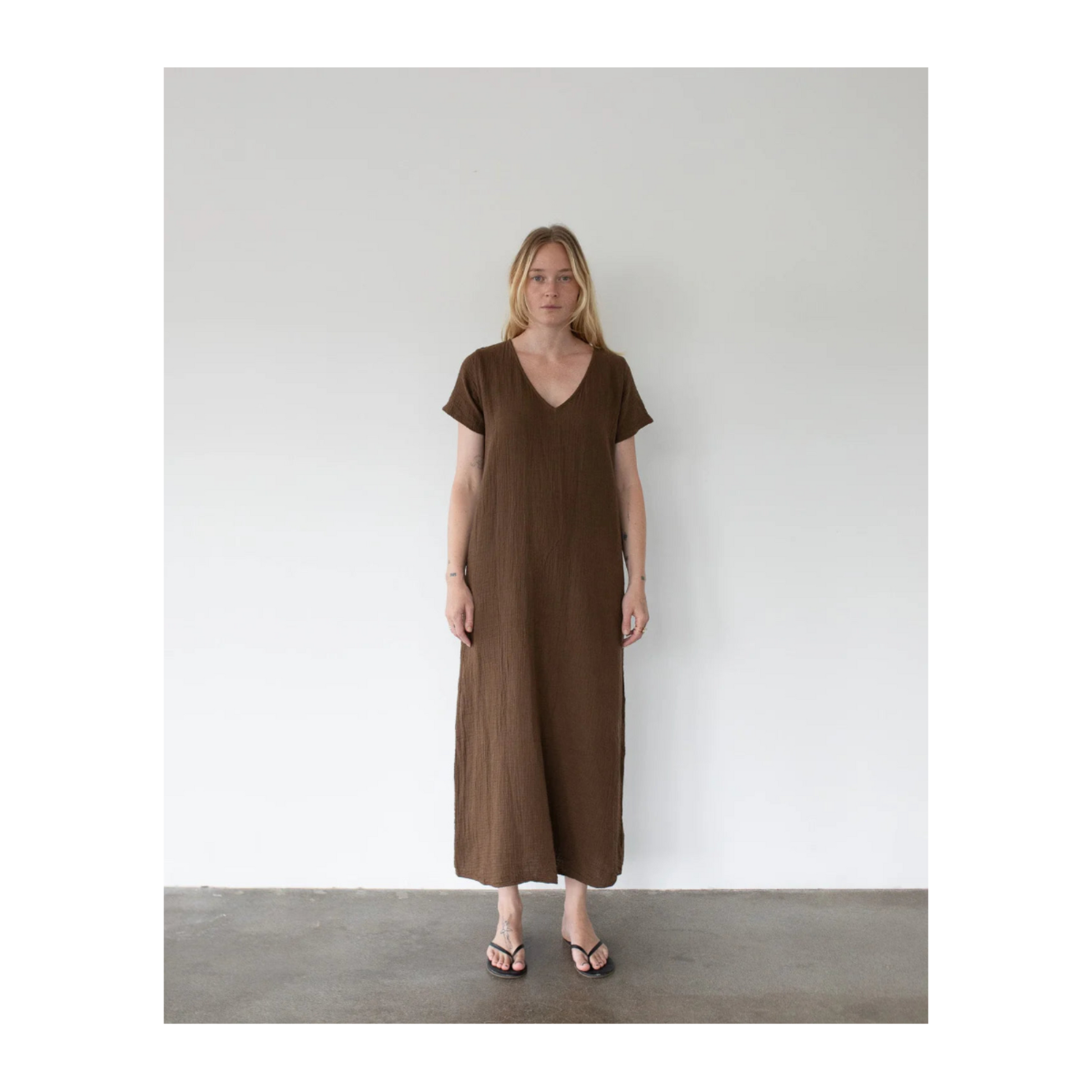 Long Gwyn Dress - Chocolate