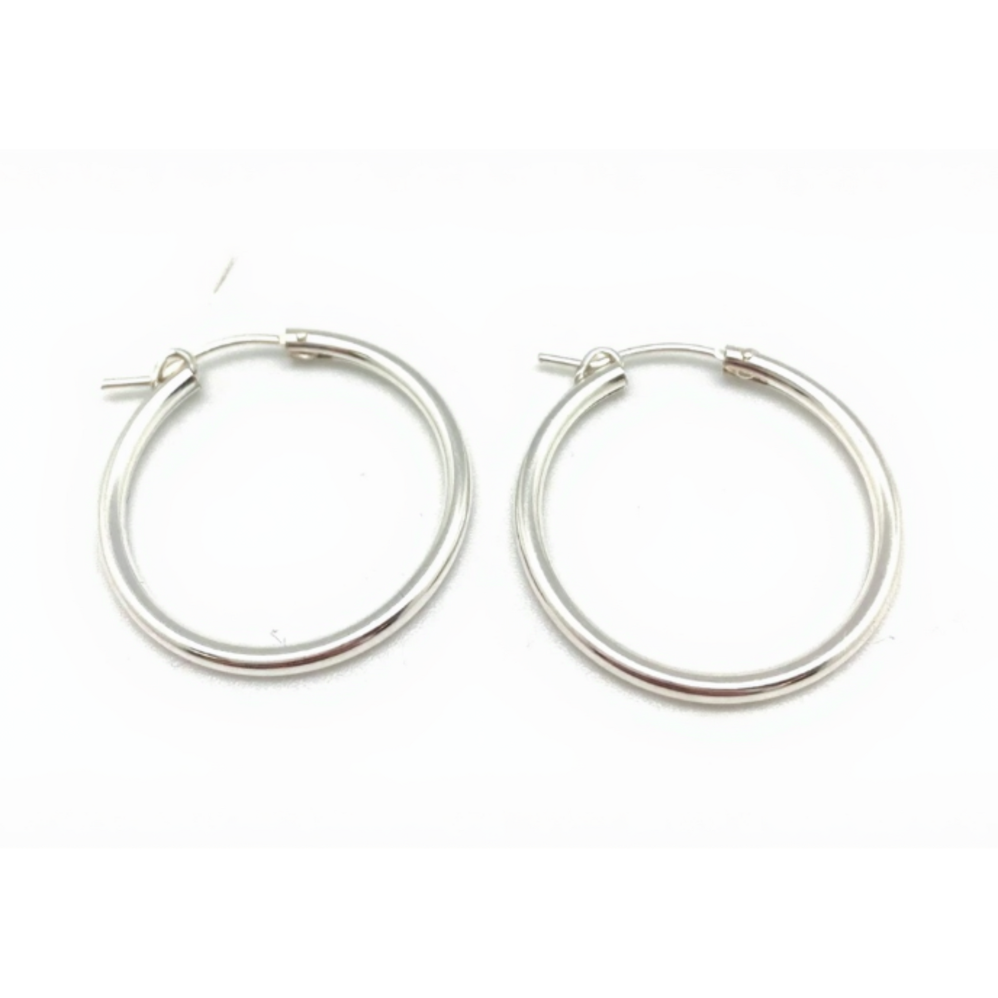 Large Nina Hoops Plain - Silver
