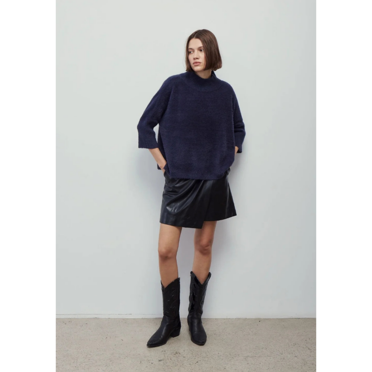 Elise Plush Sweater - Navy