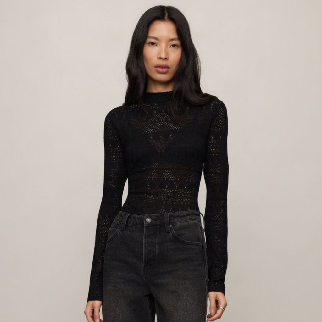 Avery Sweater Top - Black